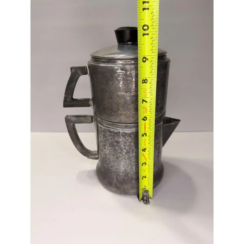 Vintage 1950'sWear-Ever 3046 Aluminum 6 Cup Stovetop Coffee Maker USA